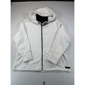 Calvin Klein Performance 2X White Full Zip Fleece Hoodie Logo Plus Size Women’s